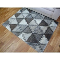 Modern Textured Geometric Design Triangles Beige Floor Area Rugs