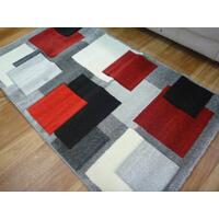 Modern Textured Geometric Design Cubism Grey Floor Area Rugs