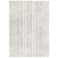 Modern Contemporary Casablanca White & Grey Twirl Oblongs & Round Rugs & Hall Runners