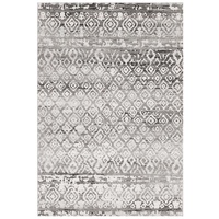 Modern Contemporary Casablanca Dark Grey Triangles Oblongs & Round Rugs & Hall Runners