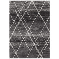 Modern Contemporary Casablanca Charcoal Mesh Oblongs & Round Rugs & Hall Runners