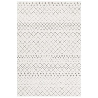 Modern Contemporary Casablanca White Grey Tribal Oblongs & Round Rugs & Hall Runners