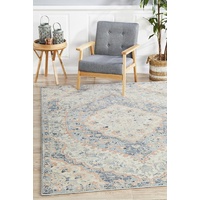 Traditional Odysseus Design Medallion Blue Floor Area Rugs and Runners