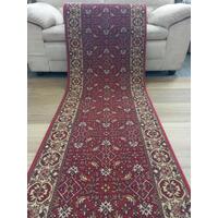 Clearance Hall Runners Genesis Red Rubber Backed 67cm Wide End of Roll Edged