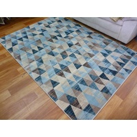 Soft Feel High Quality Modern Triangles Wash Style Floor Area Rugs Beige Pastels