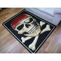 Picture Rugs Indi Red Allure Pirate Skull Floor or Wall Rug