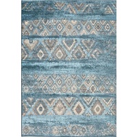 Modern Diamonds Design Blue Soft Feel Raffia 11mm Thick Floor Area Rug
