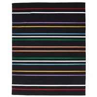 Wool Fresim Stripe Flat Weave Wool Floor Area Rug Multi Black