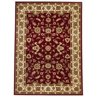Persian Design Floor Area Rug Red with Ivory Border Marmaris & Hallway Runners