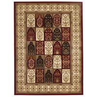 Persian Design Floor Area Rug Burgundy Panel Pattern Marmaris & Hallway Runners