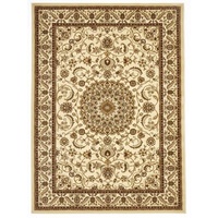 Persian Medallion Design Floor Area Rug Ivory with Ivory Border Marmaris & Hallway Runners