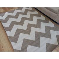 Indoor/ Outdoor Rugs Moda Beige Mink Cream Chevron 7mm Thick