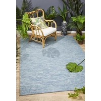 Indoor Outdoor Flatwoven Portico Design Blue Small Diamonds Floor Area Rugs and Runners