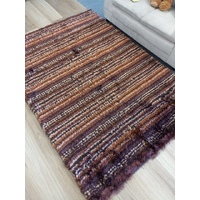 Stain Resistant Shag Rugs Thin Polyester stripes Autumn Shaggy Rugs