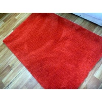 Super Soft Shaggy Floor Area Rugs Snuggly Red & Circle