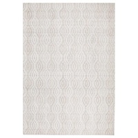 Modern Illusions Design Oyster Wool Viscose Multiweave Floor Area Rug White