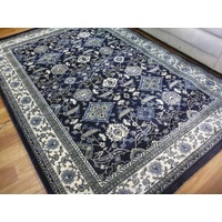 Persian Rugs Heritage Navy Floor Area Rug Detailed Allover Pattern Soft Feel Pile & Hall Runner