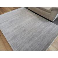 Super Soft Stunning Natural Wool Viscose Rugs Marble Fog Grey