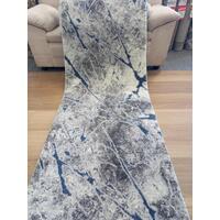 Clearance Hall Runners Cracks Grey Blue 80cm Wide End of Roll Edged 14mm Thick