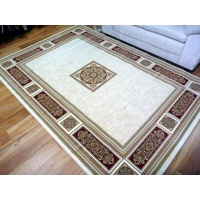 Elite Cream Red Border Persian Center Box Soft High Quality Floor Area Rugs