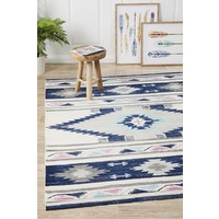 Bright Bohemian Tanzania Design Navy Tapestry Floor Area Rugs