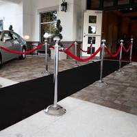 Black Grandeur Plush Pile Wedding Event Exhibition Thick Washable Carpet Aisle Runner