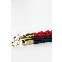 Silky Twist Braided Rope 32mm x 1.5m Gold End for Barrier Crowd Control Bollards Gold Black or Red 