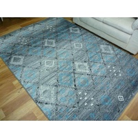 Modern Floor Area Rugs Mirage Grey Blue Diamonds