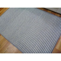 Wool Rugs Classic Loop Flat-weave Grey Cream Lines
