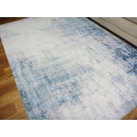 Stain Resistant 20mm Thick Soft Pile Modern Rugs New Age Wash White Blue