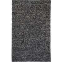 Handwoven Boucle Dip Weave Charcoal Felted Wool & Polyester Majestic Area Floor Rug