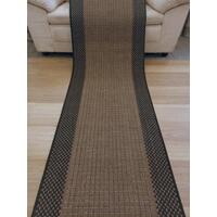Clearance Hall Runners Brown Black Sunrise Flat-weave 67 or 80cm Wide End of Roll Edged