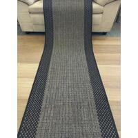 Rubber Back Hallway Runner 67, 80 or 100cm wide Metal Black by the Meter Sunrise Flat-weave