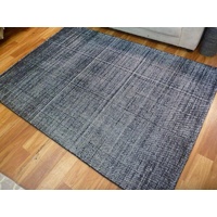 Hand Loomed Art Silk & Wool Hampton Black White Area Floor Rug