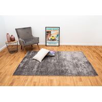 Hand Loomed Art Silk & Wool Hampton Grey Area Floor Rug