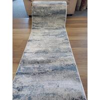 Clearance Hall Runners Madeline Abstract Grey Blue 80cm Wide End of Roll Edged