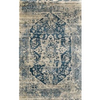 Persian Allover Worn Look Design Navy Soft Feel Raffia 11mm Thick Floor Area Rug