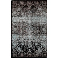 Persian Allover Mirage Look Design Black Sage Soft Feel Raffia 11mm Thick Floor Area Rug