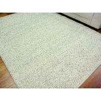 Hand Knotted Cream Grey Romance NZ Wool Chunky Loop Ball Pile Textured Floor Area Rug