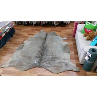 Cowhide Rugs Silver Metallic on Mocha Base AAA Grade High Quality Large
