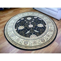 Persian Round Rugs Chorus Circle Black Soft Feel