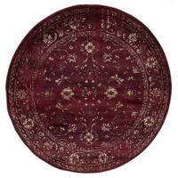 Persian Round Rugs Wash Design Chorus Burgundy Allover Soft Feel
