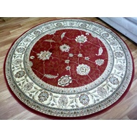 Persian Round Rugs Chorus Circle Red Soft Feel