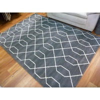 Contemporary Vogue Lush Pile Low Sheen Charcoal Mesh Floor Area Rugs