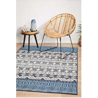 Indoor/Outdoor Lakefront 6mm Thick White Blue Floor Area Rugs - Online