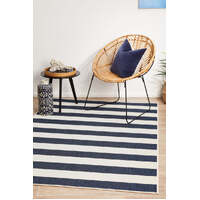 Indoor/Outdoor Lakefront 6mm Thick Navy White Floor Area Rugs - Online