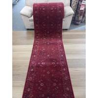 Clearance Hall Runners Chorus Burgundy Allover 80cm Wide End of Roll Edged