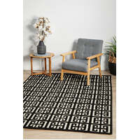 York Brenda Black & Gold Floor Area Rugs and Runner - Online