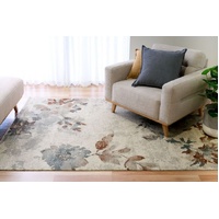 EcoLuxe Recycled Polyester Foliage Cream Terracotta Floor Area Rug