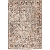 EcoLuxe Recycled Polyester Worn Look Brown Green Floor Area Rug